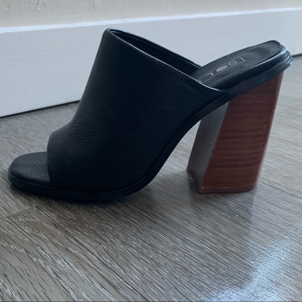 Sol Sana black Gigi mule with wood heel - Picture 3 of 6